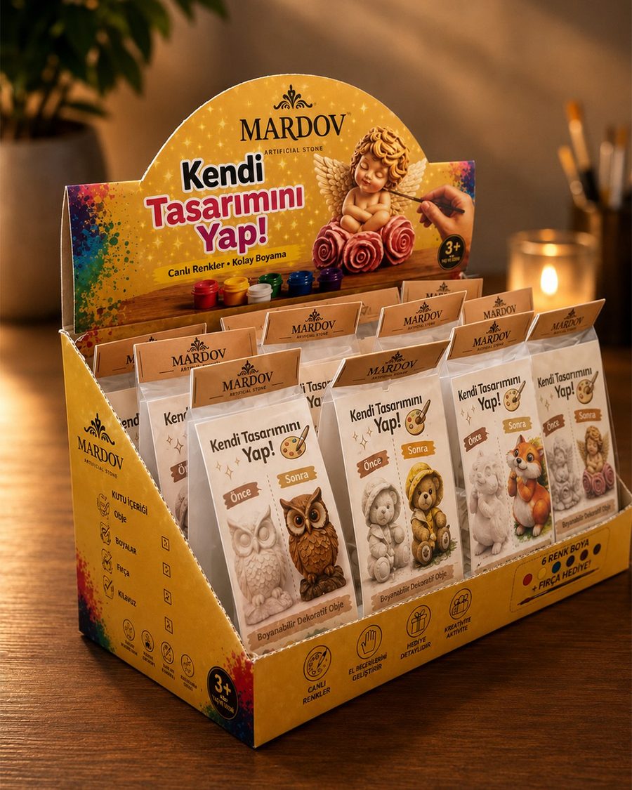 Private label — teşhir standına dönüşen koli örneği